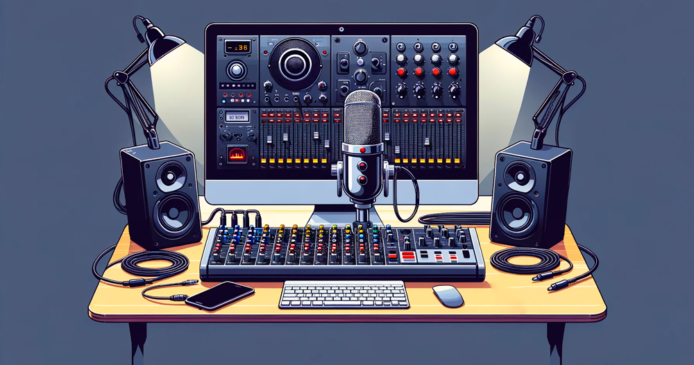 Audio Hardware On A Desk