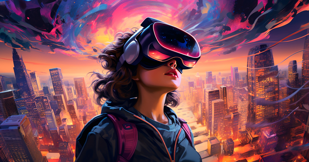 Woman in VR Glasses